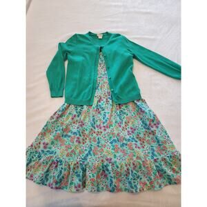 Crewcuts Girls Spring Floral Dress w/ Matching Cardigan Sz 6/7